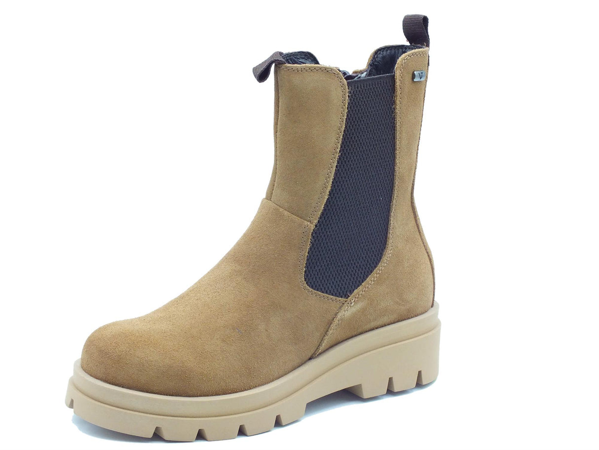 Valleverde Valleverde 49220 Camoscio Daino Scarponcini per Donna in nabuk con lampo ed elastico laterale Daino