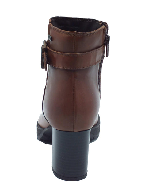 Valleverde Valleverde 49362 Nappa Marrone Tronchetti per Donna in pelle con lampo e tacco alto Marrone