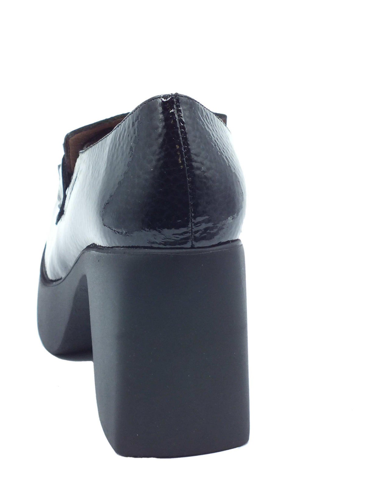 Wonders Wonders H-4941 Tucson Caribu Negro Mocassini per Donna in pelle verniciata nera con tacco alto Caribu Negro