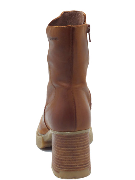 Wonders Wonders H-5210 Balm Verona Cuero Tronchetti con tacco per Donna in pelle cuoio con lampo Verona Cuero