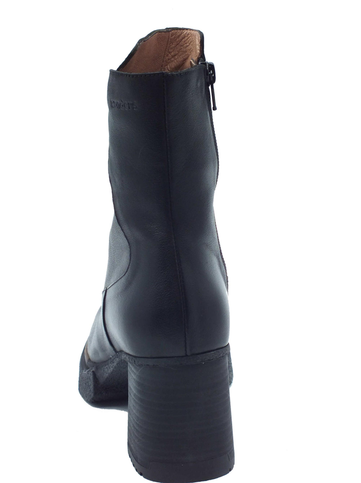 Wonders Wonders H-5210 Balm Verona Negro Tronchetti con tacco per Donna in pelle con lampo Verona Negro