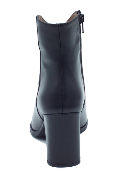 Wonders Wonders H-5403 Frick Bora Negro Tronchetti a punta con tacco alto per Donna in pelle nera con lampo Frick Bora Negro