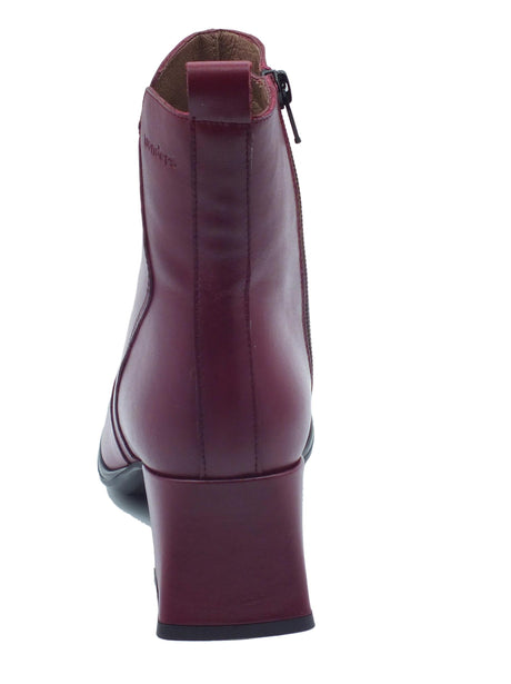 Wonders Wonders H-5710 Marine Bora Vino Tronchetti con tacco basso per Donna in pelle con lampo Marine Bora Vino