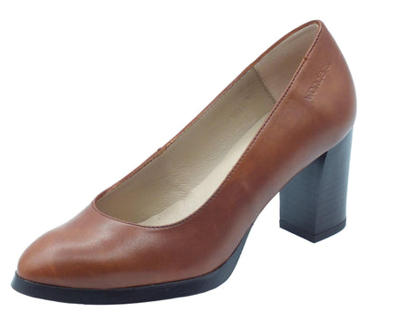 Wonders Wonders L-1101 Fenix Nature Cuero Decoltè per Donna in pelle cuoio con tacco alto Nature Cuero