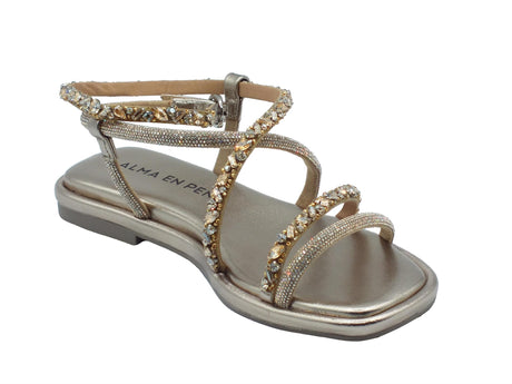 Alma en Pena Alma en Pena V240830 Diva Bronze Sandali eleganti per Donna con tacco basso e brillanti Diva Bronze
