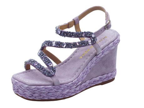 Alma en Pena Alma en Pena V240978 Suede Lilac Sandali eleganti per Donna lilla con brillanti lilla Lilac