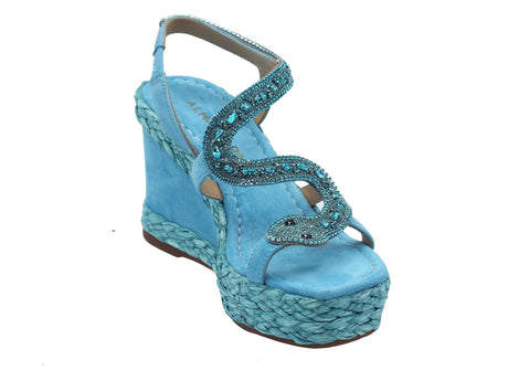 Alma en Pena Alma en Pena V240989 Suede Sky Sandali eleganti per Donna Serpente celeste con brillanti Suede Sky