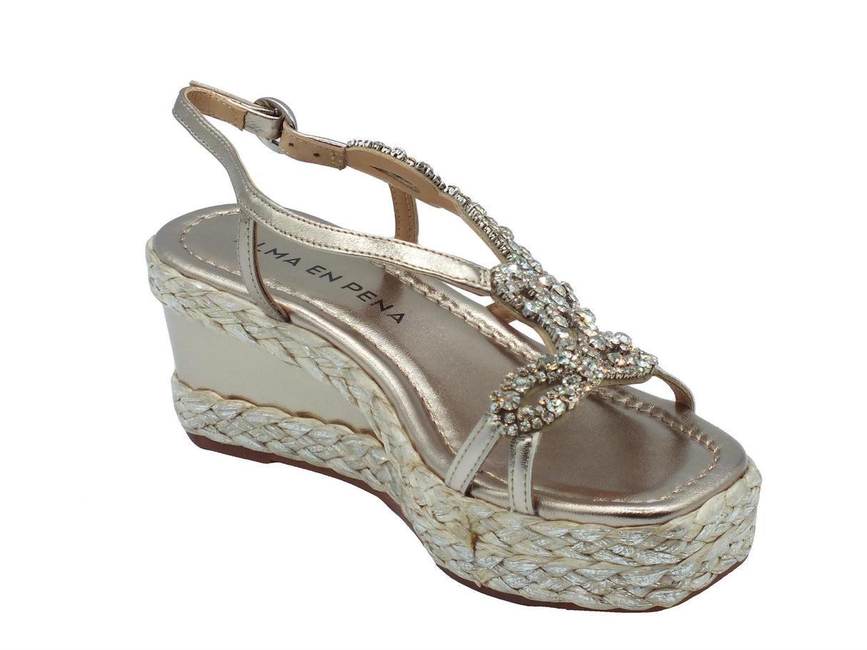 Alma en Pena Alma en Pena V241010 Diva Bronze Sandali eleganti per Donna con brillanti zeppa alta Diva Bronze
