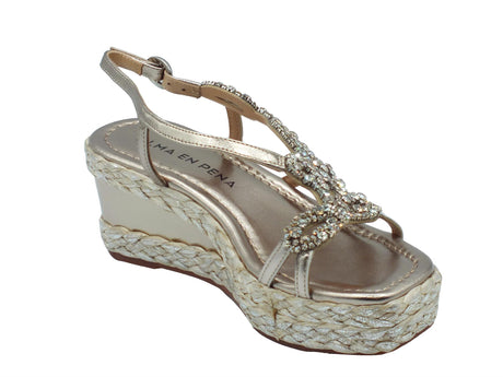 Alma en Pena Alma en Pena V241010 Diva Bronze Sandali eleganti per Donna con brillanti zeppa alta Diva Bronze