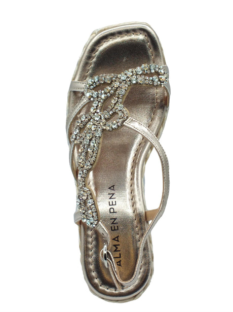 Alma en Pena Alma en Pena V241010 Diva Bronze Sandali eleganti per Donna con brillanti zeppa alta Diva Bronze