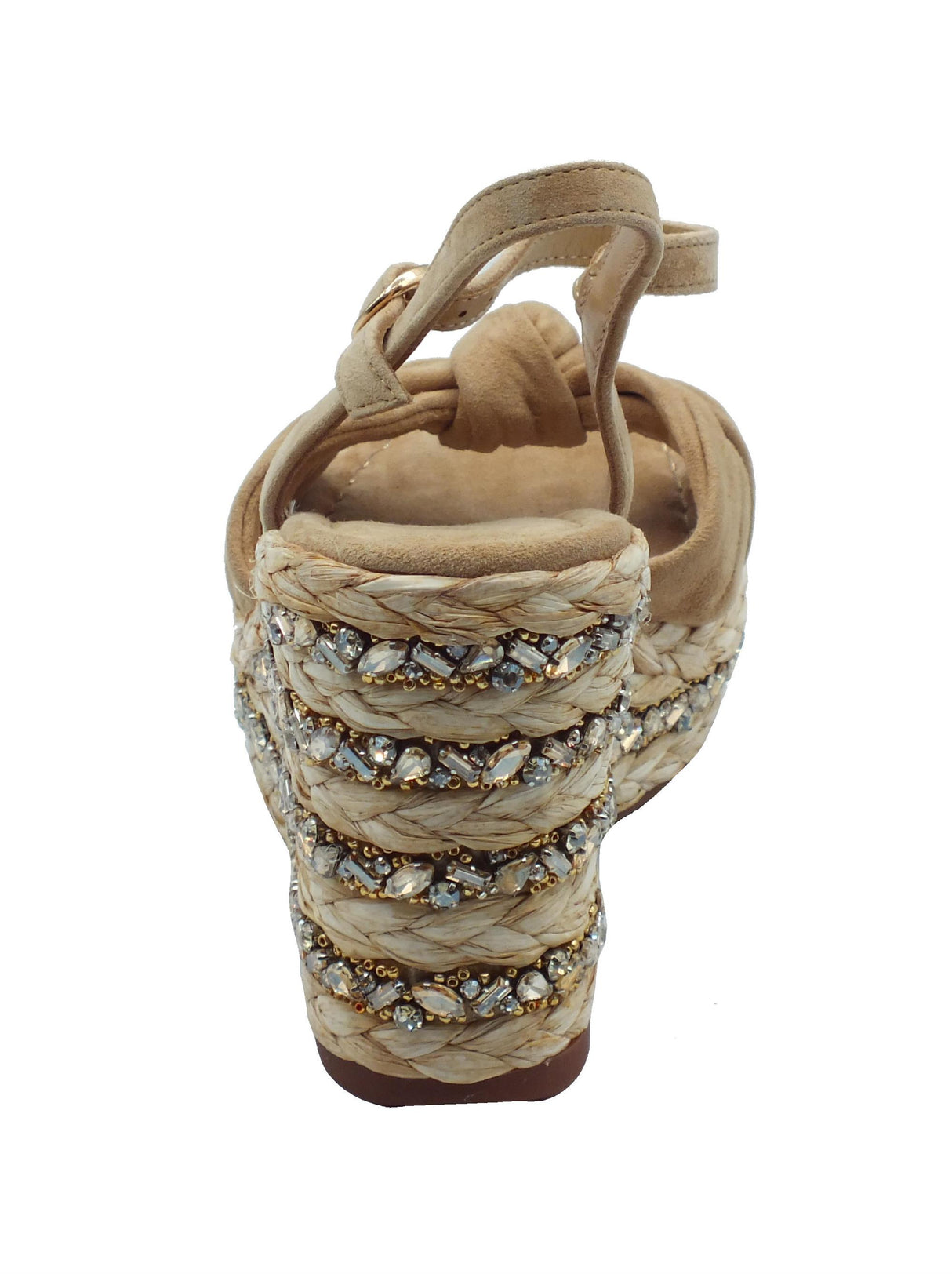 Alma en Pena Alma en Pena V241051 Suede Sand Sandali eleganti Donna con brillanti nabuk sabbia zeppa alta Sand