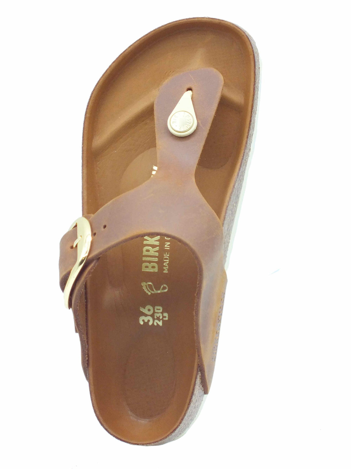 Birkenstock Birkenstock 1018745 Gizeh Big Buckle Cognac Infradito per Donna con fibia Cognac