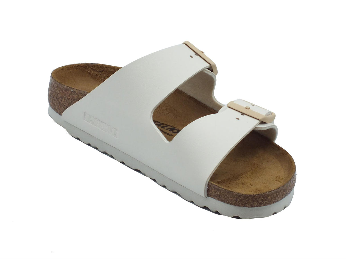 Birkenstock Birkenstock 1027339 Arizona BS Eggshell Sandali per Donna in ecopelle colore albume doppia fibia bianco