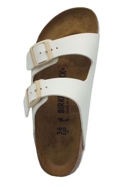 Birkenstock Birkenstock 1027339 Arizona BS Eggshell Sandali per Donna in ecopelle colore albume doppia fibia bianco