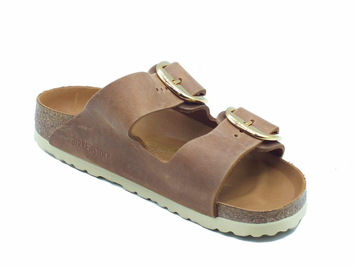 Birkenstock Birkenstock Sandali zeppa bassa Donna 1011073 Arizona Big Buckle Cognac pelle marrone cognac