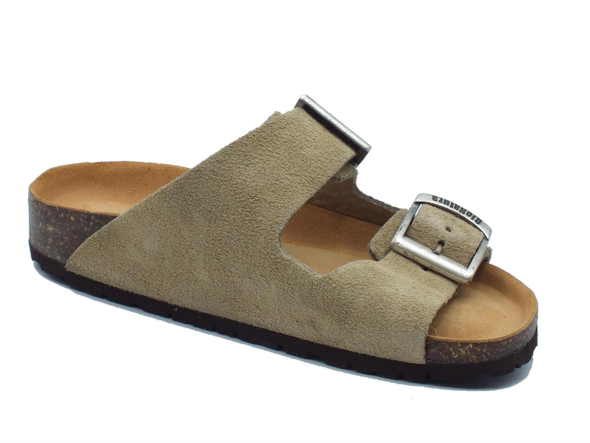 BioNatura BioNatura 11 Thesis Rx Imb Scamociato Taupe Sandali per Donna in nabuk zeppa bassa Taupe