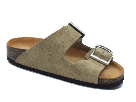 BioNatura BioNatura 11 Thesis Rx Imb Scamociato Taupe Sandali per Donna in nabuk zeppa bassa Taupe