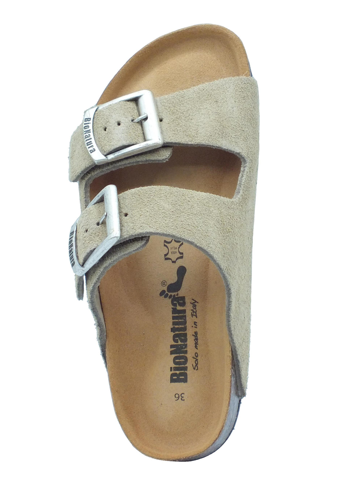 BioNatura BioNatura 11 Thesis Rx Imb Scamociato Taupe Sandali per Donna in nabuk zeppa bassa Taupe