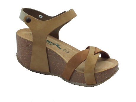 BioNatura BioNatura Sandali zeppa bassa Donna 24 Fregene Imb Multi Tortora pelle beige Tortora