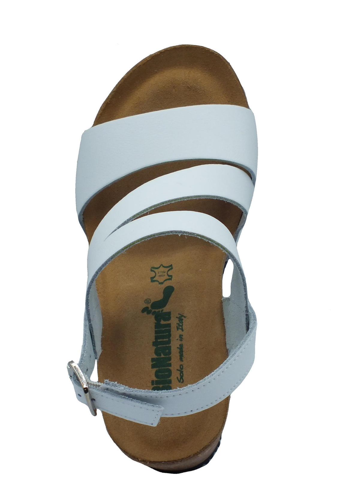 BioNatura BioNatura 29A2008 Imb Bycast Bianco Sandalo per Donna con zeppa alta Bianco