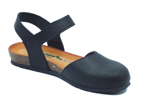 BioNatura BioNatura Sandali zeppa bassa Donna 68C2081 Toronto Nero pelle nero Nero