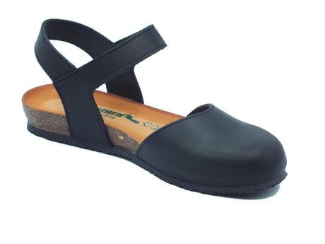 BioNatura BioNatura Sandali zeppa bassa Donna 68C2081 Toronto Nero pelle nero Nero