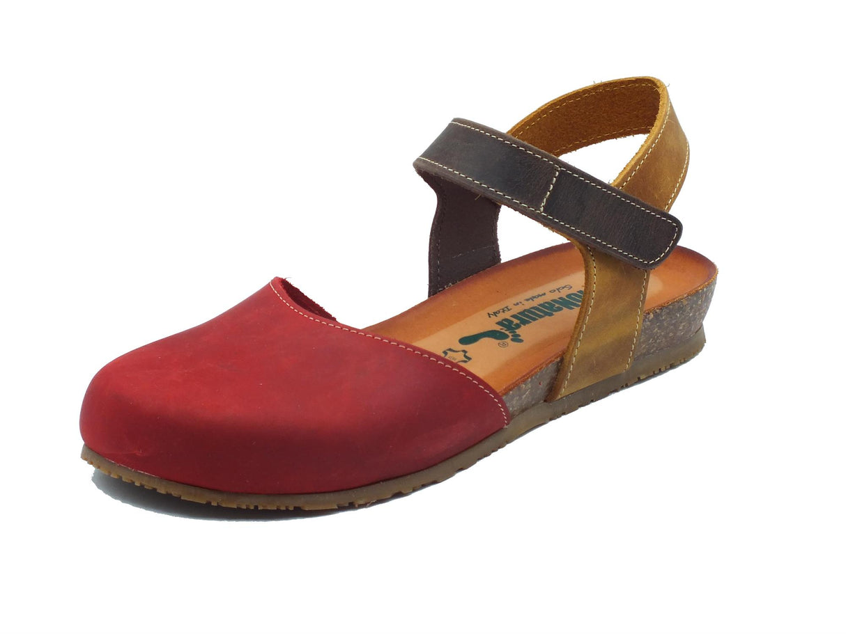 BioNatura Bionatura 68C2081 Imb Crazy Horse Rosso Sandali per Donna in pelle con stretch Crazy Horse Rosso
