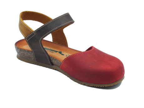 BioNatura Bionatura 68C2081 Imb Crazy Horse Rosso Sandali per Donna in pelle con stretch Crazy Horse Rosso