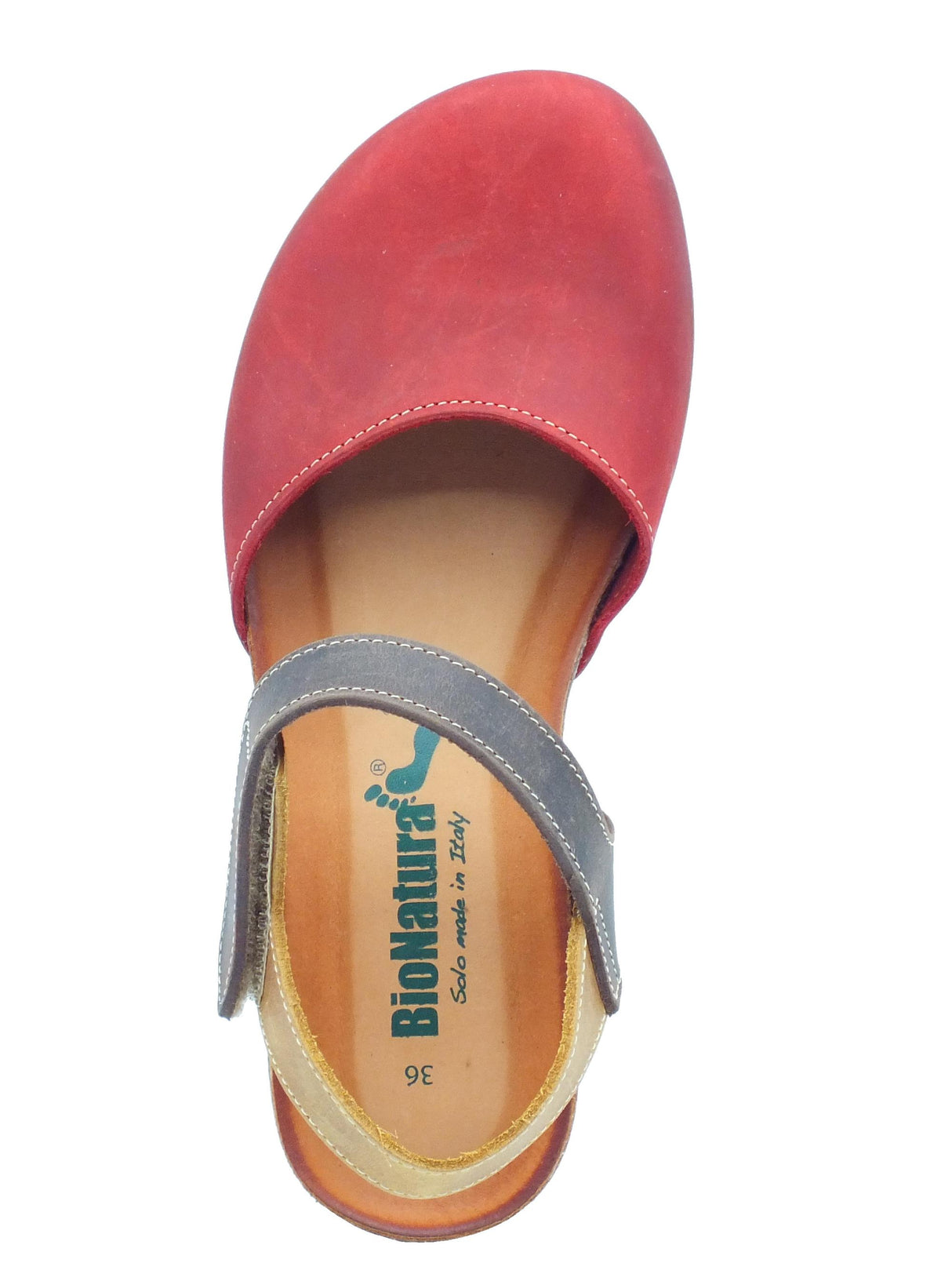 BioNatura Bionatura 68C2081 Imb Crazy Horse Rosso Sandali per Donna in pelle con stretch Crazy Horse Rosso