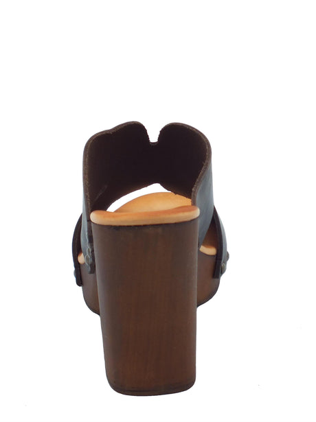 BioNatura BioNatura A11MANILA Crazy Horse Caffe Sandali per Donna in pelle con tacco alto e plateau Crazy Horse Caffe