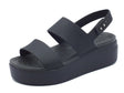 Crocs Crocs 206453 Brooklyn Low Wedge Black Sandali con zeppa alta per Donna in gomma nero Black