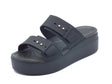 Crocs Crocs 207431 Brooklyn Buckle Lowwdg Black Sandali con zeppa alta per Donna in gomma Black
