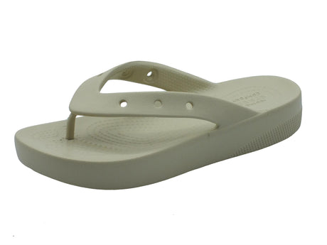 Crocs Crocs 207714 classic platform flip bone Infradito con zeppa media per Donna in gomma bianca Bianco
