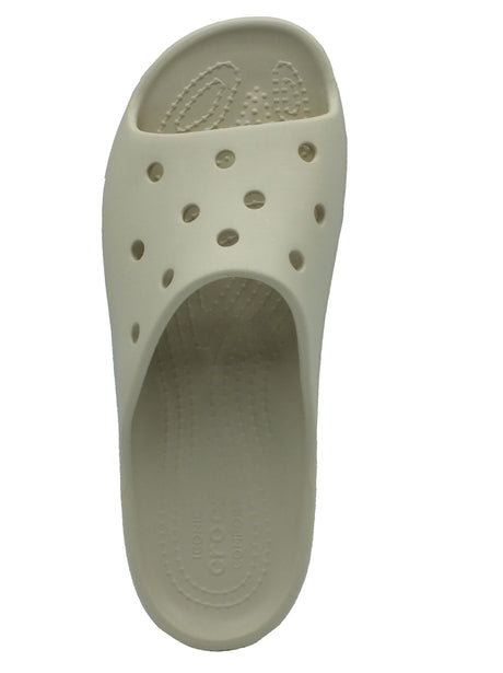 Crocs Crocs 208180 Classic Platform Slide Bone Sandali con zeppa bassa per Donna in gomma bianca Bianco