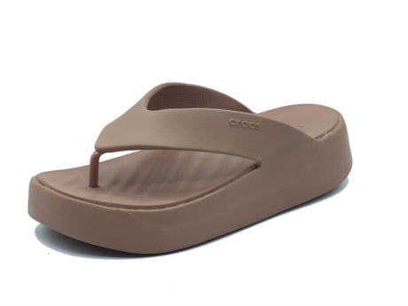 Crocs Crocs 209410 Getaway platform flip latte Infradito con zeppa media per Donna in gomma latte