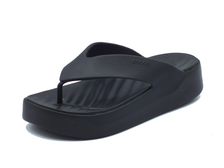 Crocs Crocs 209410 Getaway Platform Flip Black Infradito con zeppa media per Donna in gomma nero Nero