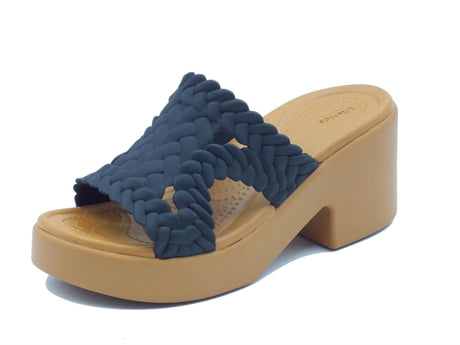 Crocs Crocs 209979 Brooklyn Slide Heel Black Sandali con tacco alto per Donna in gomma Nero