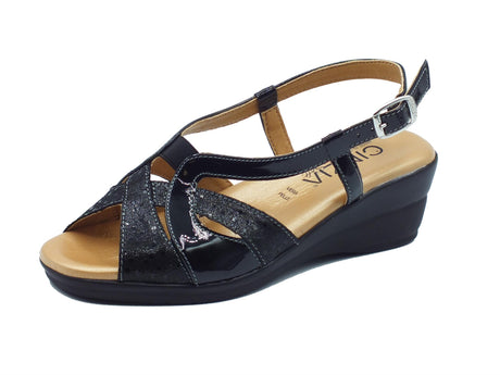 Cinzia Soft Cinzia Soft IO173690 Nero Sandali Confort Donna in pelle zeppa media fibbia Nero