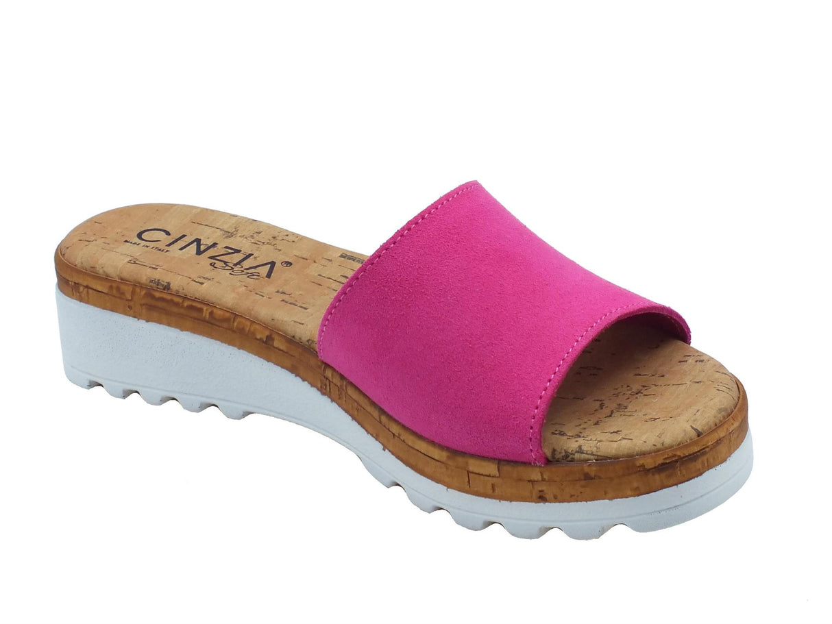Cinzia Soft Cinzia Soft IAF23316C Fuxia Sandali scalsati con zeppa per Donna in nabuk Fuxia
