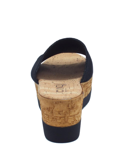 Cinzia Soft Cinzia Soft IAF53323 Nero Sandali scalsati per Donna con zeppa alta in nabuk Nero