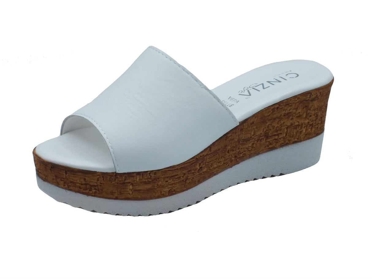 Cinzia Soft Cinzia Soft IAF52331 Bianco Sandali Scalsati per Donna in pelle zeppa alta Bianco