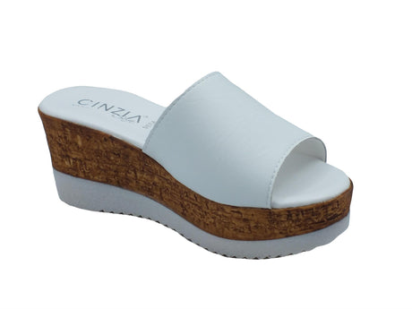Cinzia Soft Cinzia Soft IAF52331 Bianco Sandali Scalsati per Donna in pelle zeppa alta Bianco
