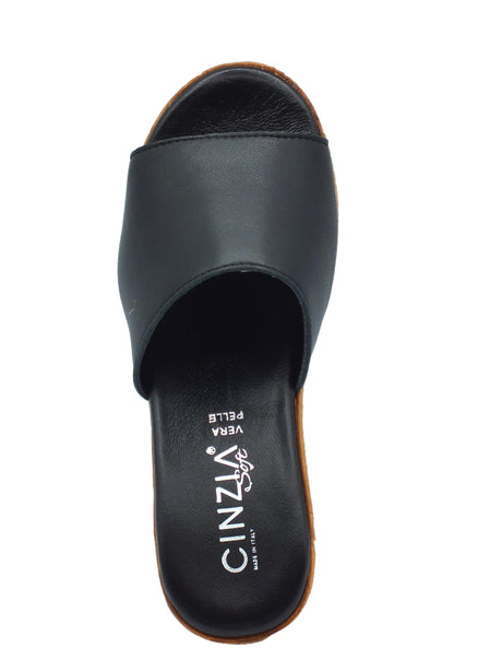 Cinzia Soft Cinzia Soft IAF52331 Nero Sandali Scalsati per Donna in pelle zeppa alta Nero