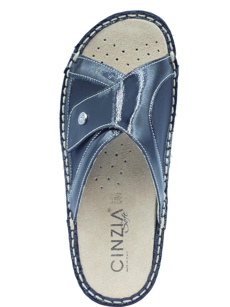 Cinzia Soft Cinzia Soft IM24200 Nero Ciabatte per Donna in pelle e tessuto elasticizzato con strappo Nero