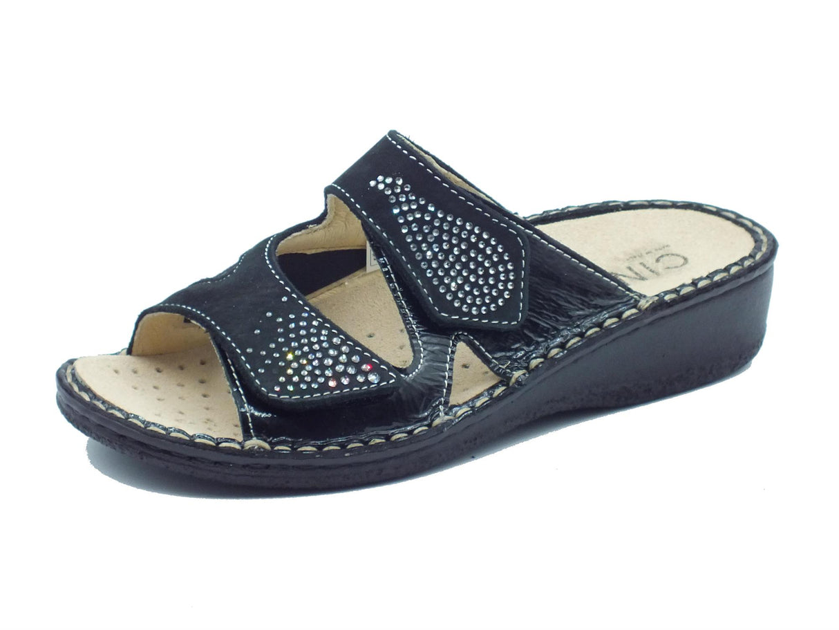 Cinzia Soft Cinzia Soft IM24259 Nero Ciabatte per Donna in pelle doppio strappo Nero