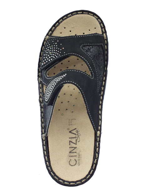 Cinzia Soft Cinzia Soft IM24259 Nero Ciabatte per Donna in pelle doppio strappo Nero