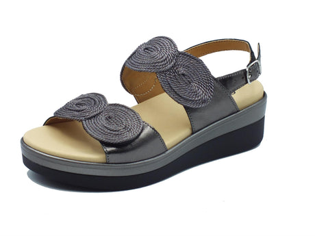 Cinzia Soft Cinzia Soft IO10687 Canna Fucile Sandali Confort Donna in pelle zeppa media doppio stretch Canna Fucile