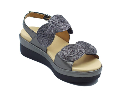 Cinzia Soft Cinzia Soft IO10687 Canna Fucile Sandali Confort Donna in pelle zeppa media doppio stretch Canna Fucile