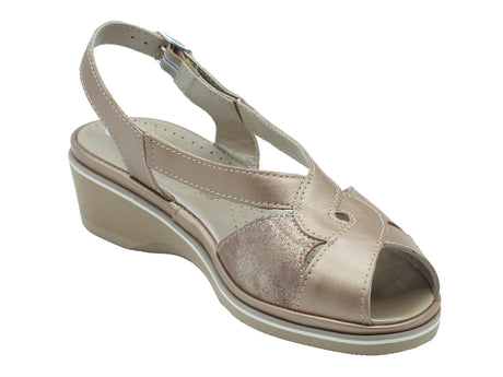 Cinzia Soft Cinzia Soft IP1Mary Oro Sandali Confort Donna in pelle zeppa bassa Oro