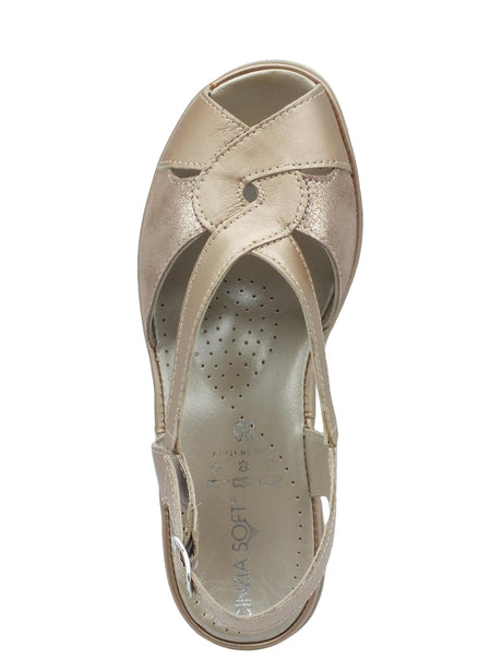 Cinzia Soft Cinzia Soft IP1Mary Oro Sandali Confort Donna in pelle zeppa bassa Oro